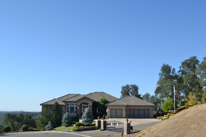 front view beautiful custom home.